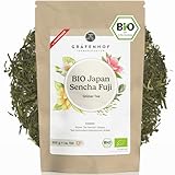 Grüner Tee Sencha aus Japan, 100g loser Bio Tee, direkt aus Fuji, japanischer Premium Tee, aromatisch, leicht süß, leckere Alternative zu Gyokuro, Matcha Pulver, Japanese Green Tea