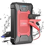 YABER Starthilfe Powerbank, IP66 Wasserdicht, 1500A Spitzstrom Tragbare Auto Starthilfe, 12V Autobatterie Anlasser Starthilfegerät mit LED Taschenlampe,mit PKW