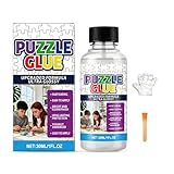 CFEWV Puzzle Kleber Transparent,Puzzlekleber Mit Handschuhe, Bürste – Klarer, Schnell Trocknender Puzzle Versiegler Für 1000–3000 Teile – Ungiftiger Kleber Für Papier- & Holzpuzzles