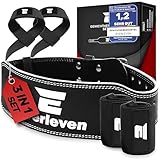 EVERLEVEN Leder Gewichthebergürtel-Set, Gewichthebergürtel für Herren und Damen, Weightlifting Belt, Fitness Gym Gürtel Set, Gewichtheben Bodybuilding Kraftsport Lifting Belt, Größe S/M