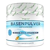 Basenpulver - 360 g (72 Portionen) - Extra hochdosiert: Mit Magnesium, Zink, Kalium, Calcium - Basenfasten - Mit Orangen Geschmack - Vegan
