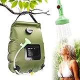 Punvot Campingdusche Solardusche 20L, Tragbare Solar-Duschtasche, Outdoor Gartendusche Warmwasser Duschsack Solar Dusche Tasche, Camp Shower Outdoordusche mit Duschkopf Schlauch, für Garten Wandern