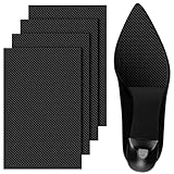 Flintronic 4 Stück Anti Rutsch Sohle, rutschfeste selbstklebende Gummipads, Schuhsohlen Protektoren, Schuhboden- und Fersengeräuschreduzierungsaufkleber für Alle Größen (Schwarz)