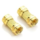 deleyCON SAT Adapter SAT Kupplung SAT Verbinder SAT Kabel F-Stecker - F-Stecker Vergoldet - 2 Stück