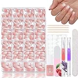 Virellay 360 Pcs Gradient Künstliche Fingernägel (Kurze Square Gradient, 360 Pcs)