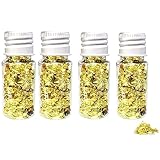 SovZovy Blatt Flocken Gold Folien Flocken Blattgold, 4 Flaschen Blattgoldflocken Folie Cupcake Cake Topper für Decoration Kitchen Mousse Cake Baking Pastry Craft Decoration