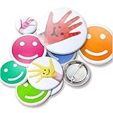 Kopierladen Karnath GmbH Button/Badge Pin/Anstecker mit eigenem Spruch, Logo oder Foto, rund, Ø 59 mm, 5 Stück, ideal als Namensschild oder Werbeartikel
