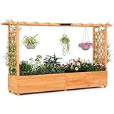 SOARS Hochbeet mit Rankgitter, 200 x 44 x 114 cm,...