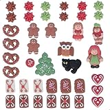 Günthart 41 Hexenhaus Figuren für ein Hexenhaus Lebkuchen Haus, DIY Set aus 41 Teile Zuckerfiguren, für das Hänsel und Gretel Märchen, Lebkuchenhaus, Knusperhaus Figuren, ROT, 1er Set (64 gr)