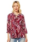 Street One Damen A343289 Chiffonbluse, Cherry red, 40