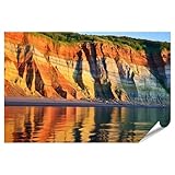 islandburner Prime Bild Poster Bunte Felswände die das Sonnenlicht des späten Nachmittags reflektiere Premium Bilder Fotodruck