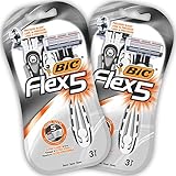 BIC Flex 5, Einwegrasierer Männer, 6 Nassrasierer mit je 5 Klingen, mit Aloe Vera & Vitamin E für eine sanfte Rasur