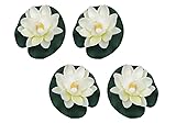 Künstliche schwimmende Lotusblüten aus Schaumstoff mit Seerosen, lebensechte künstliche Lotusblumen für Terrasse, Teich, Pool, Aquarium, Haus, Garten, besondere Dekoration, Outdoor-Dekoration, 4 Stück