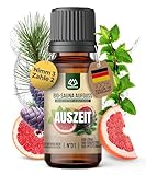 NORDHOLZ® Saunaaufguss BIO [NATURREINE ÄTHERISCHE BIO-ÖLE] Sauna Aufgussmittel #1 Auszeit 10ml Zirbe, Grapefruit, Minze - Sauna Aufguss Zubehör