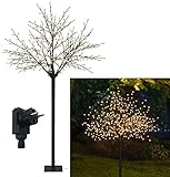 LED Lichterbaum mit 500 warm-weißen Lichtern beleuchtet, 220 cm hoch, die Lichterzweige sind flexibel, Weihnachtsbaum mit Lichterkette