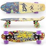 UpTone360 Mini Cruiser Skateboard | für Kinder ab 6 Jahre | ABEC 9 Kugellager | Belastbarkeit bis 100kg | langlebig & stabil | ideal für Kinder ab 4, 8 & 10 Jahre, Jugendliche & Erwachsene | Graffiti