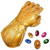 PQKL-party Thanos Handschuhe Infinity Handschuh mit LED Leuchten Infinity Steine Thanos Handschuh für Kinder Erwachsene Halloween Cosplay Kostüm Party Requisiten