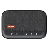 Nuroum A15 Bluetooth Konferenzlautsprecher mit 4 Mikrofonen, 3m 360° Spracherkennung, Rauschunterdrückung, Anschluss per Bluetooth/Dongle/USB-A/C, Kompatibel mit Teams/Zoom für Büro/Home-Office, grau