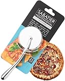 Sabatier Pizzaschneider-Rad aus Aluminium – Klinge mit Edelstahl-Konstruktion. Spülmaschinenfest, gleitet leicht durch harten Teig, mit Schutz zum Schutz der Hände, Chromfarbe
