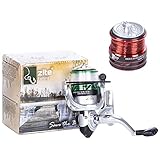 Zite Fishing Angelrolle mit Schnur Bespult - Forellen-Rolle Spinnrolle Stationärrolle mit 2 Aluminium-Spulen