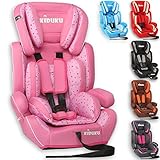 KIDUKU® Kindersitz 9-36 kg (1-12 Jahre) - Autositz ECE R44/04, Gruppe 1/2/3 Autokindersitz Kinderautositz, Rosa/Pink