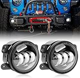 TINMAGI Nebelscheinwerfer, 4 Zoll 30W LED Frontstoßstange Nebel Licht Front, Gemeinsam Universal für Wrangler alle Modelle, 1 Paar Schwarz