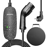 ShockFlo Typ 2 EV Ladegerät,Standard 2-Pin Schuko 16Amp 230V Tragbare EV Ladestation mit 6M Ladekabel, Sicheres Plug-Play Schnell EVSE Elektroautos/PHEV für Typ 2 & CCS2 Ladeanschlüsse