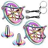 meekoo 2 Packung Metall Anti-Schwerkraft Gyroskop Bunte Spinnen Top Gyroskop Balance Spielzeug Pädagogisches Geschenk