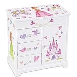 Jewelkeeper Einhorn Spieluhr Schmuckkästchen 3 ausziehbare Fächer, Fee Prinzessin Schloss Design