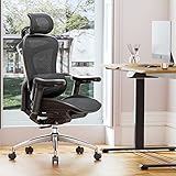 SIHOO Doro C300 Ergonomischer Bürostuhl mit ultraweichen 3D-Armlehnen, dynamischer Lordosenstütze für den Homeoffice-Stuhl, Verstellbarer Rückenlehne (Schwarz)