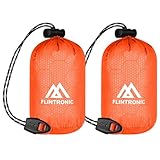 flintronic Notfall Schlafsack, 2 Pack Biwaksack Notfall, Überleben Schlafsack, Wasserdicht Notfalldecke, Hitzeabweisend Kälteschutz, Survival Biwak Sack für Outdoor/Wandern/Camping