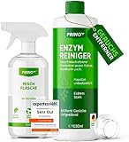 PRINOX® 1030ml Enzymreiniger Konzentrat inkl. Mischflasche I STARKER GERUCHSENTFERNER I Ergibt bis zu 40L Geruchsneutralisierer I Beseitigt Hundeurin, Katzenurin Geruch tiefgreifend uvm. I Made in DE