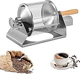 CACACOO Kaffeeröstmaschine Kaffeeröster Kaffeebohnenmaschine Nussröstmaschine für Cafe-Shop oder Zuhause 500Gramm silbrig