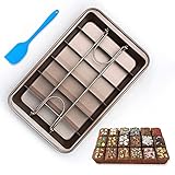 CHEDODU Brownie-Pfannen mit Trennwänden Antihaftbeschichtete Haltbarer Kohlenstoffstahl Eckig Küchen-Brownie-Pfanne zum Backen von Kuchenkeksen