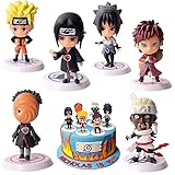 Naruto tortendeko, 6 Stück Naruto Figures Cake Topper, Naruto Figuren Modell, Figuren Kuchen Dekoration, Naruto kuchen deko, Naruto kuchen deko figuren, Cake Topper Figuren für Geburtstag Party Kinder