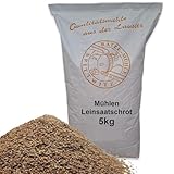 Mühlen Leinsaat-Schrot/Leinsamen geschrotet braun in bester Qualität, frisch aus der Rätze-Mühle (5 kg / 5000g)