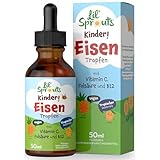 Eisen Tropfen Kinder mit Vitamin C, Folsäure und B12 | Iron Hochdosiert for Kids | 50ml | Tropischer Geschmack | Lil' Sprouts