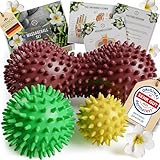 HELDSON® Premium Massageball 3er Set inkl. Peanut ball - Igelball Fußmassage hart - Noppenball - Igelbälle klein - Faszienball Rücken - Massage Ball Faszien - Massageball Fuß - Stachelball Noppen