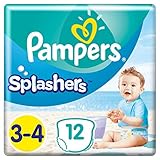 Pampers Splashers Einweg-Windeln, Größe 3-4 (6-11 kg) für optimalen Schutz im Wasser, 12 Windeln