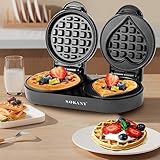 SOKANY SK-850 1100W Elektrischer Mini Herzwaffeleisen, Doppelt Waffeleisen, Antihaftbeschichtung, Leichte Reinigung, Für Kindergeburtstage, Ostern oder Weihnachten