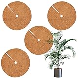 FairyPeach 35cm Kokosmatten Winterschutz, 4Pcs Rund Kokosmatte, Kokos Mulchscheib, Kokosmatten für Pflanzen, Dicke Beträgt 5 mm, Pflanzen Halten Warm, Schützen vor Frost und Kälte, Natürlich Abbaubar