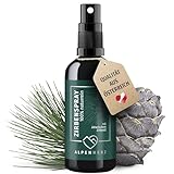 Alpen Herz Zirbenspray - 100 ml naturrein mit ätherisch Zirbenöl - Kissen duft Bett duftspray Bettspray duftspray Auto Infrarotkabine duft Tannenbaum duft WC duft Kopfkissen duft Yoga spray Geschenk
