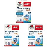 Doppelherz Magnesium 400 + B1 + B6 + B12 + Folsäure - Magnesium unterstützt die normale Muskelfunktion und den Energiestoffwechsel - 30 vegane Tabletten (Packung mit 3)