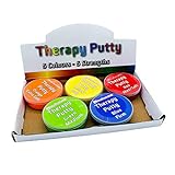 Therapeutische Knete, Premium-Set, 5 Stück, quetschbar, ungiftig, für Handübungen, Anti-Stress, 5 Stärken für Erwachsene und Kinder, 57 g, farbkodierte Behälter