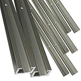 Alu C-Profil eloxiert EV1 11 x 17 x 4,5 x 2 mm für M8 Schraube oder Mutter; gebohrt inkl Schrauben 3,0 x 20 mm (100 cm)