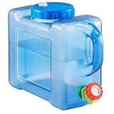 Trintion Camping Wasserkanister mit Hahn und Schraubdeckel 12L Wasserbehälter Trinkwasserkanister Transparent Wassertank für Hiking Wohnwagen Wandern Picknick