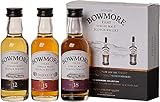 Bowmore Whisky Geschenkset | Single Malt Scotch Whisky | Mit Bowmore 12 Jahre, 15 Jahre Darkest und 18 Jahre | Geschenkpackung | 40%-43% vol | 3 Miniaturen x 50ml