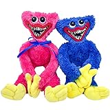 YISKY Poppy Playtime Huggy Wuggy, 2 PCS Piucrty Huggy Wuggy Plush Doll, Poppy Plüschtier Monster Spielzeug, Huggy Wuggy und Kissy Missy PlüSchtier, für Kinder, Erwachsene und Gaming-Fans (Blau+Rosa)