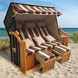 BRAST® Strandkorb Usedom 3-Sitzer XXL für 2-3 Personen |...
