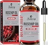 Kanzy Hagebuttenöl Bio Kaltgepresst 100% Rein 120ml Rosehip Oil Wildrosenöl für Haut Haare Nägel Gesichtsöl Körperöl Vegan Hexanfreies Hagebuttenkernöl Anti-Aging Anti-Falten Natürlich